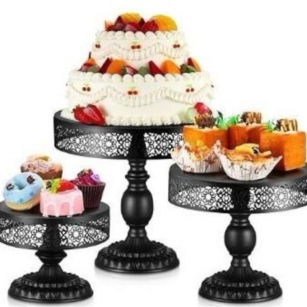 Black Decorative Cake Stands Set